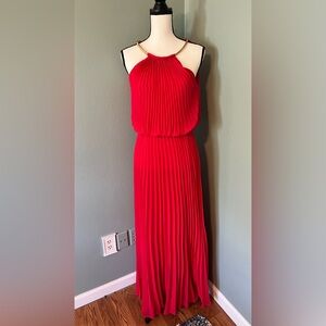 NWT Xscape Accordion Pleated Halter Blouson Dress 4